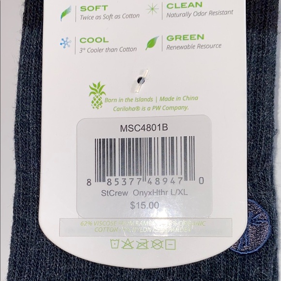 Men's Bamboo Crew Socks - Black - Picture 5 of 12